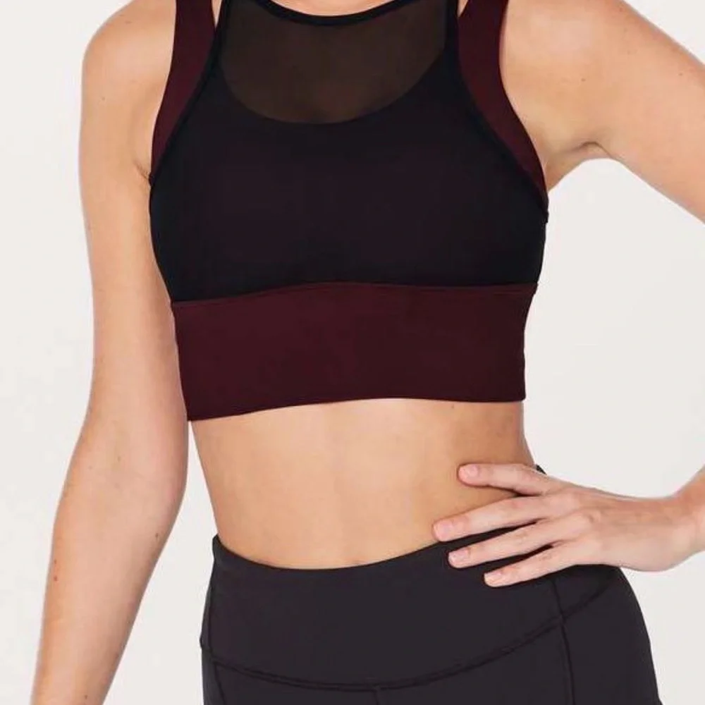 lululemon athletica Tap Women's Burgundy and Black Sports Bra - Picture 2 of 6